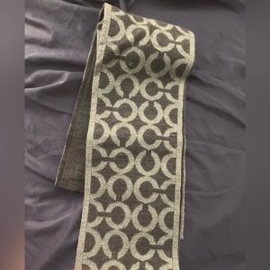 Coach silver & gray scarf